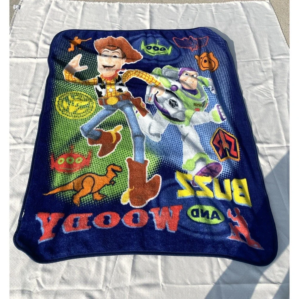 Vintage Toy Story Woody & Buzz Lightyear Throw Fleece Blanket 39